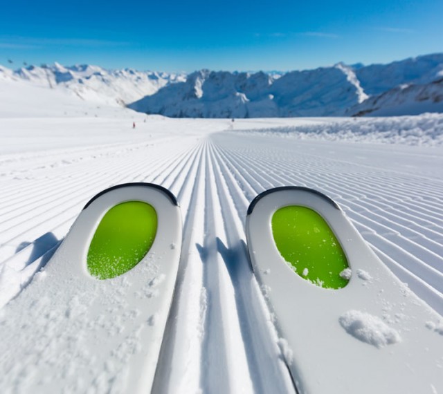 Skifahren auf top präparierten Pisten