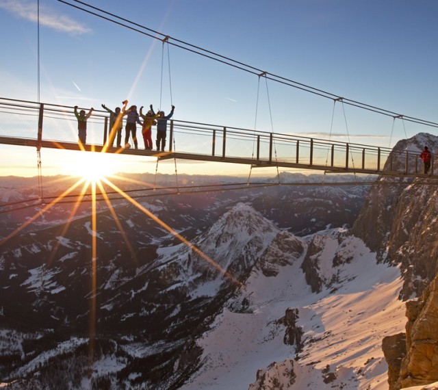 Blick zum Dachstein Gletscher von Rohrmoos Schladming