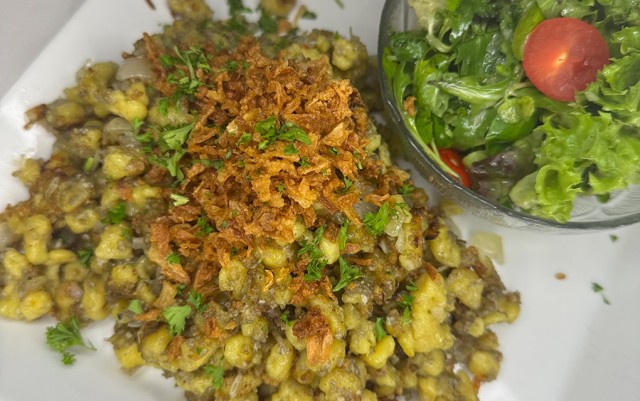 Steirerkasnocken mit grünem Salat